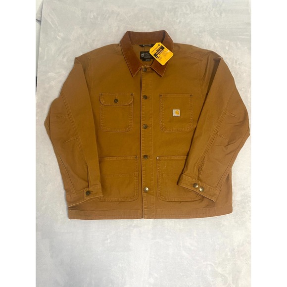 Carhartt Other - Carhartt Chore Coat Mens 2XL Brown Rugged Flex Duck Unlined Relaxed Fit Stretch